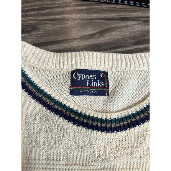 Cypress Links Vintage Golf Pullover Sweater‎ Mens Large Gold Embroidered Logo - Picture 3 of 8